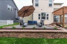 elevated patio and retaining wall