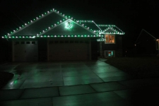 Holiday Lights on front and ridge lines with wreath